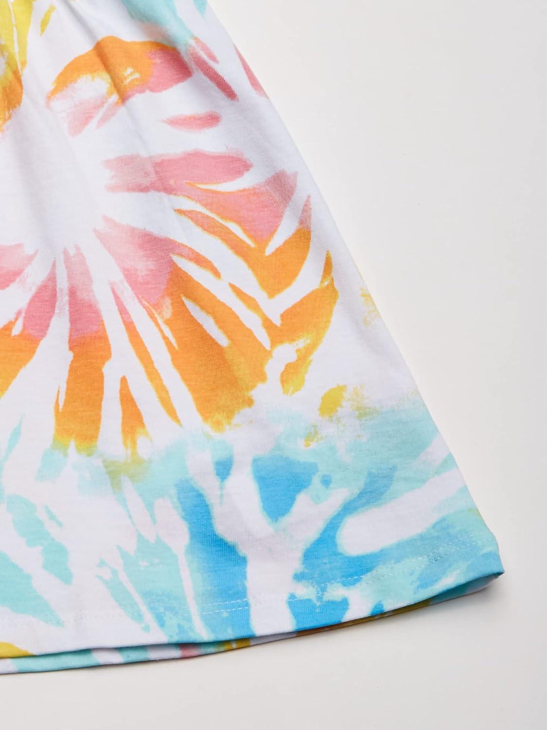 imageNautica Girls Short Sleeve Fashion DressWhite Sunburst Tie Dye