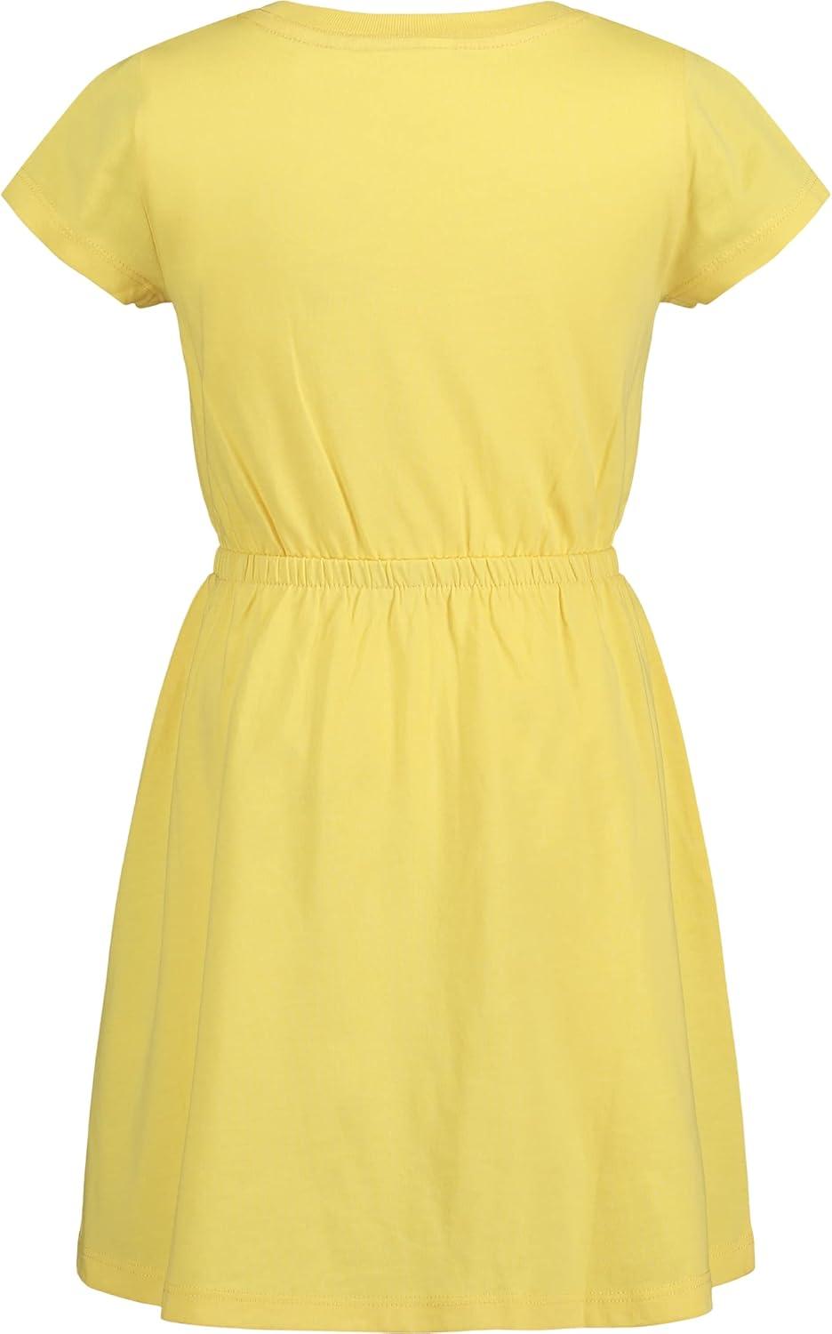 imageNautica Girls Short Sleeve Jersey Tee Dress with Elastic Cinched Waist Fun Designs amp ColorsAspen Gold