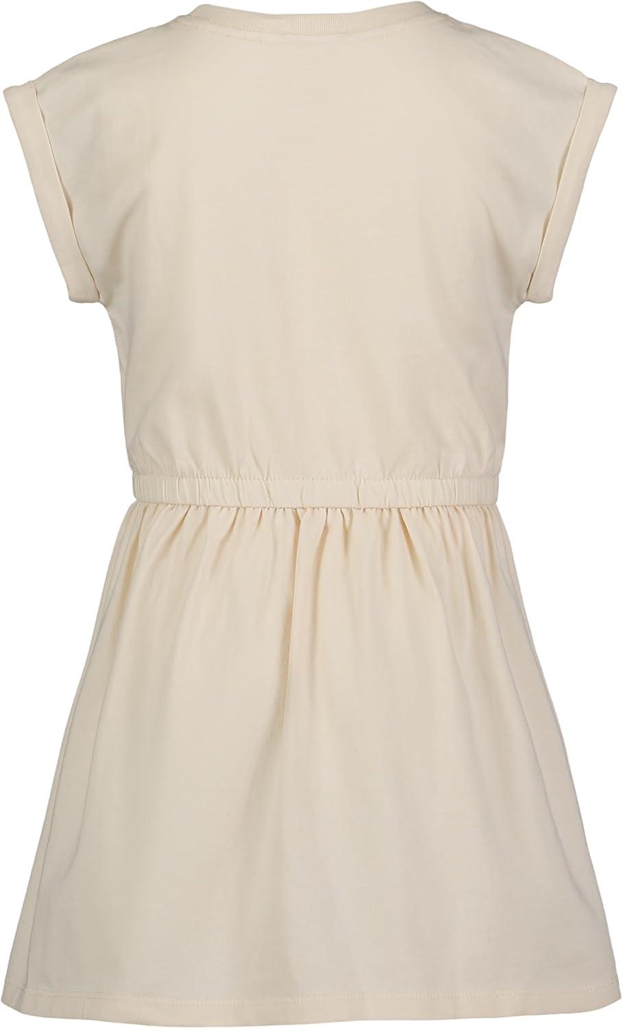 imageNautica Girls Short Sleeve Jersey Tee Dress with Elastic Cinched Waist Fun Designs amp ColorsWhite Swan Logo
