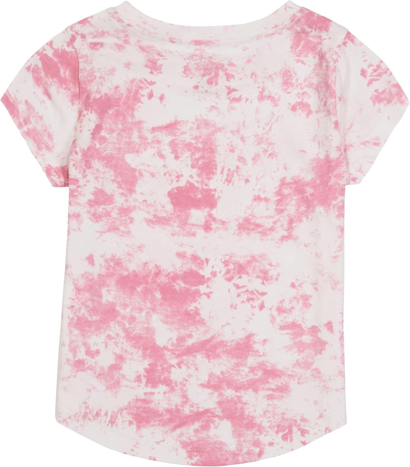 imageNautica Girls Short Sleeve TShirt with Fun Graphic Design Cotton Tee with Tagless InteriorPink Tiedye