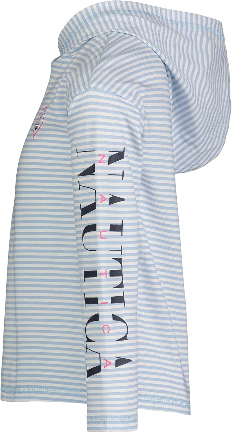 imageNautica Girls Striped Long Sleeved Hooded TopBlue Anchor Stripe