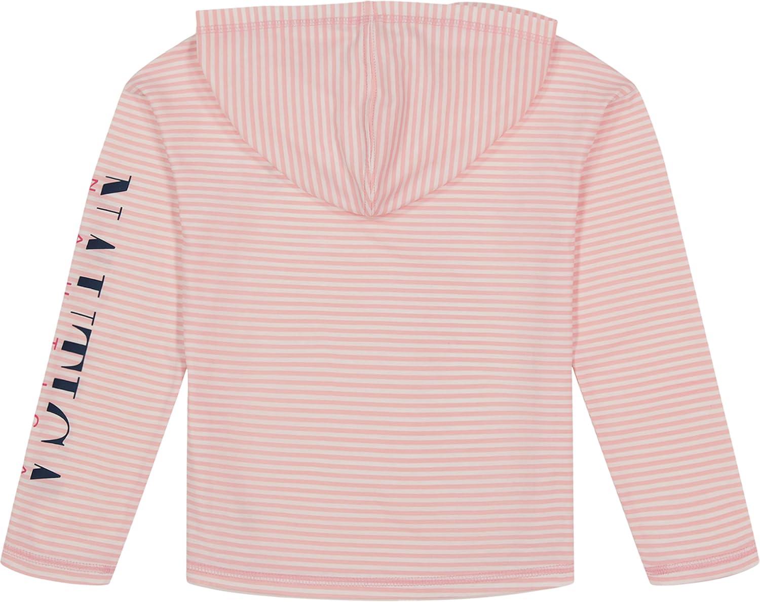 imageNautica Girls Striped Long Sleeved Hooded TopPink Dolphin Stripe