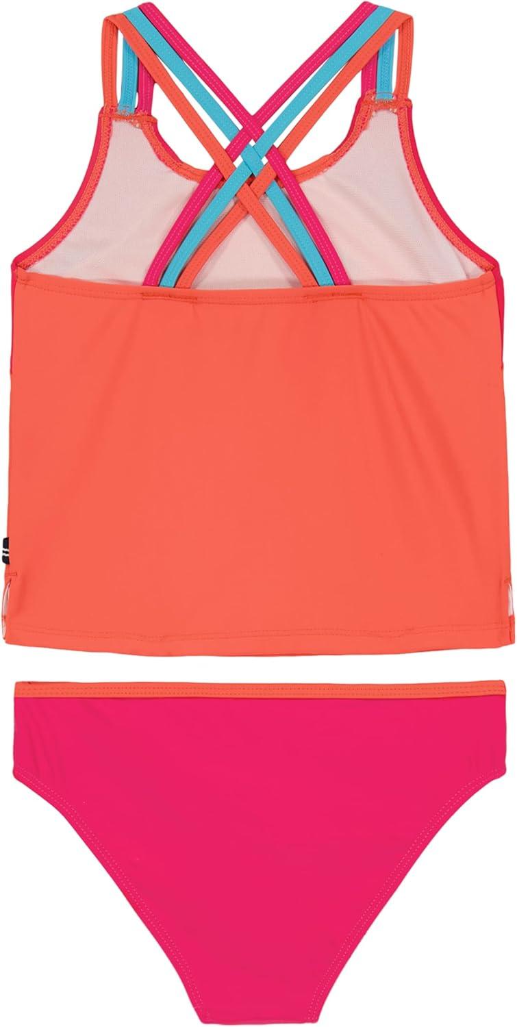 imageNautica Girls TwoPiece Bikini Swimsuit Set UPF 50 Sun Protection QuickDry Bathing SuitHot Coral