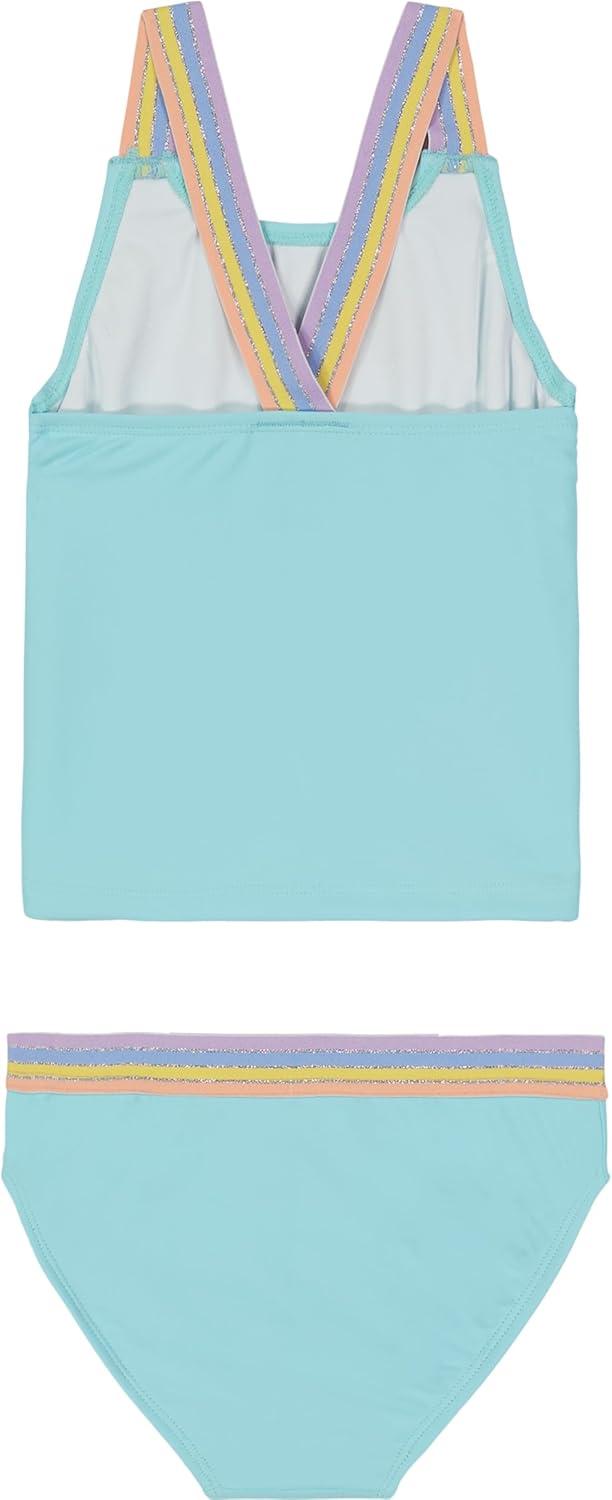 imageNautica Girls TwoPiece Bikini Swimsuit Set UPF 50 Sun Protection QuickDry Bathing SuitTangerine Turquoise