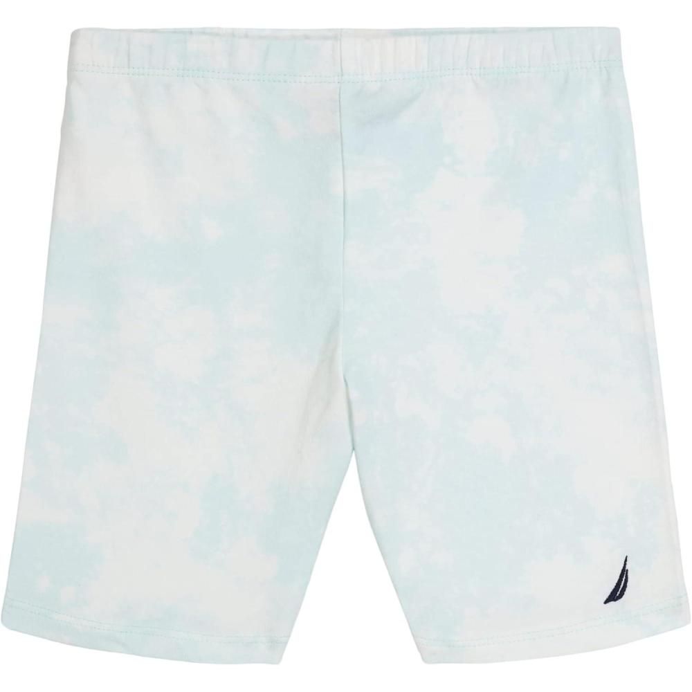 imageNautica Girls Active Bike Shorts Soft amp Stretchy Spandex with Flat Waistband amp Logo DesignBlue Light Cloud