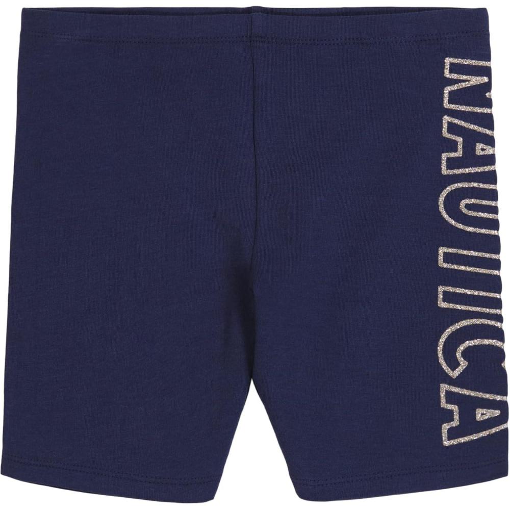 imageNautica Girls Active Bike Shorts Soft amp Stretchy Spandex with Flat Waistband amp Logo DesignPeacoat Heart