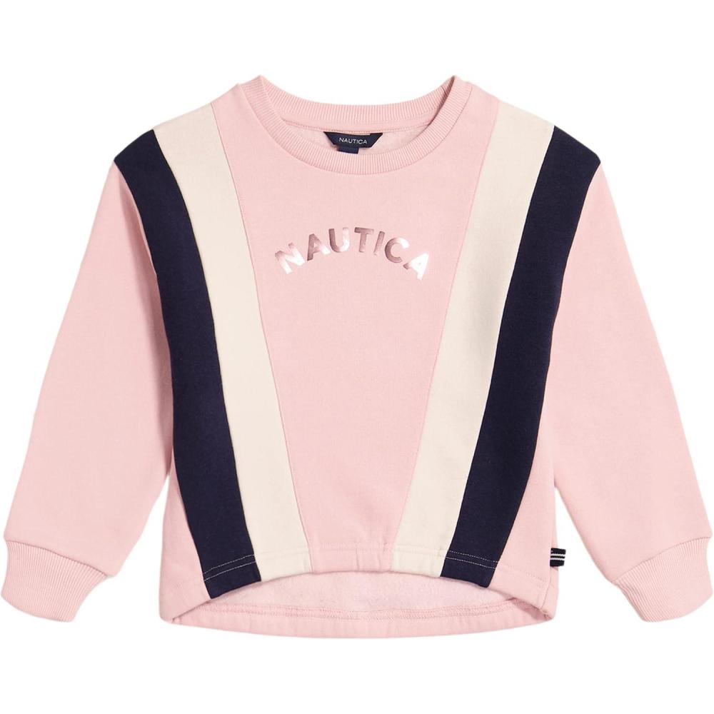 imageNautica Girls Fleece Popover Crewneck SweatshirtCoral Blush