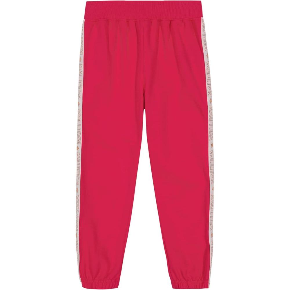 imageNautica Girls Logo Sweatpants Fleece Joggers with Ribbed Cuffs amp Functional Side PocketsPurple Beetroot