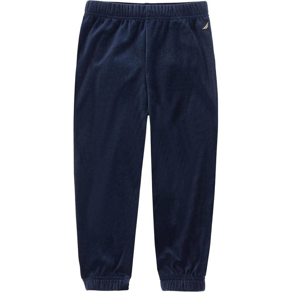 imageNautica Girls Logo Sweatpants Fleece Joggers with Ribbed Cuffs amp Functional Side PocketsVelour Peacoat