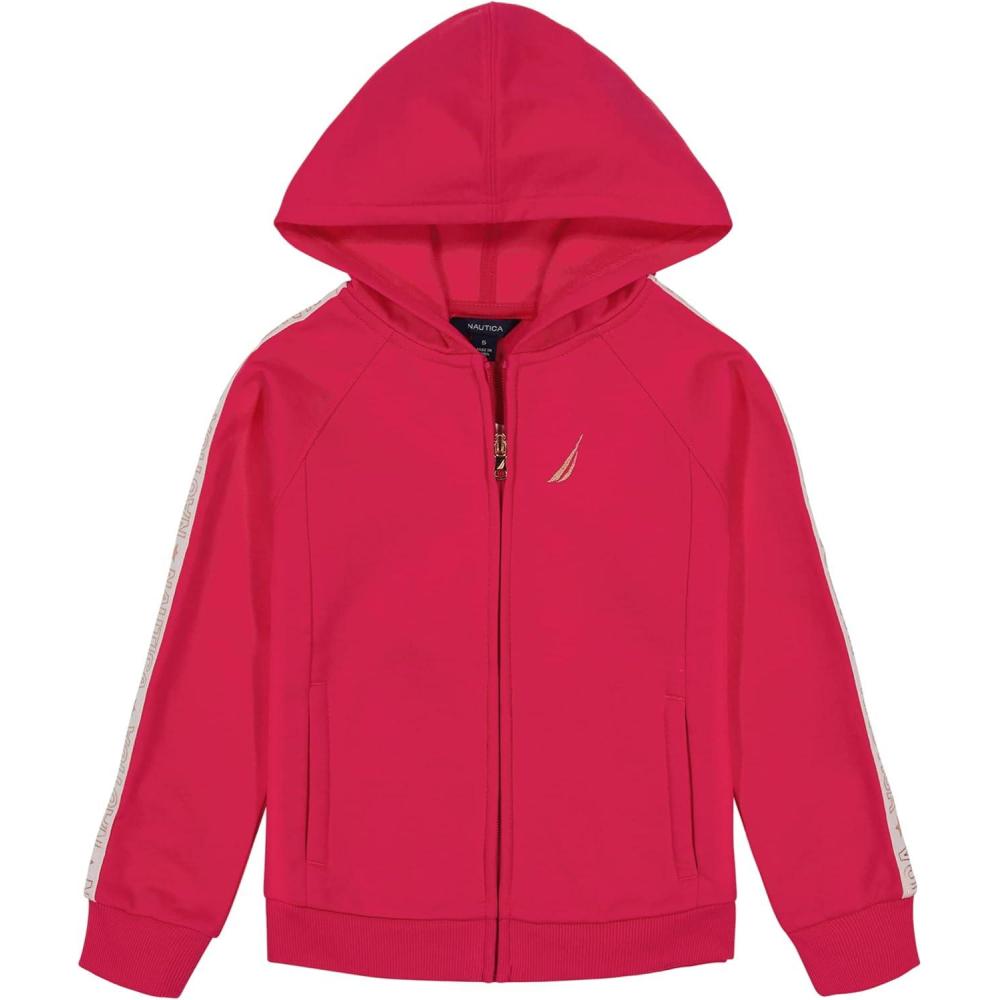 imageNautica Girls Logo Sweatshirt Fleece Hoodie With Fullzip Front amp PocketsBeetroot Purple