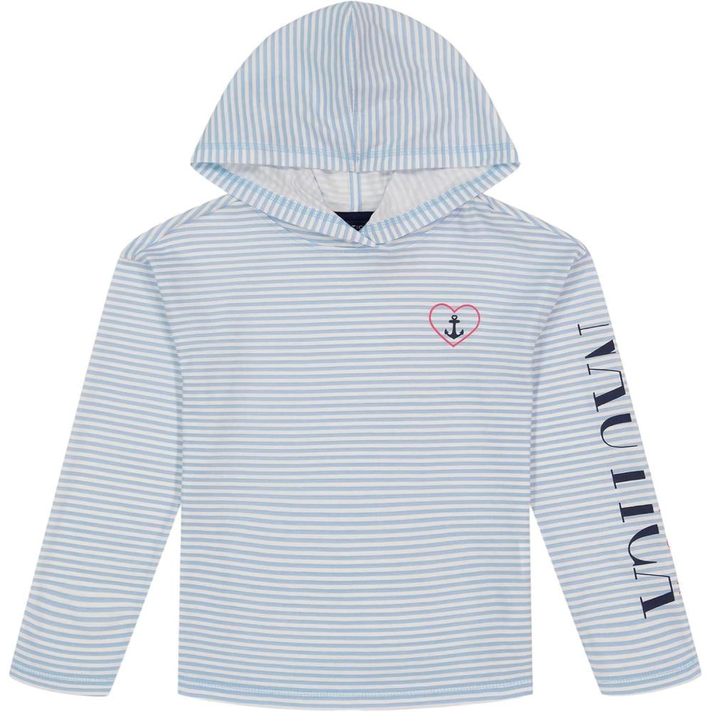 imageNautica Girls Striped Long Sleeved Hooded TopBlue Anchor Stripe