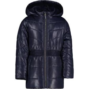 Nautica Girls’ Heavyweight Hooded Winter Puffer Coat With Full Length Zipper(Peacoat Sparkle)