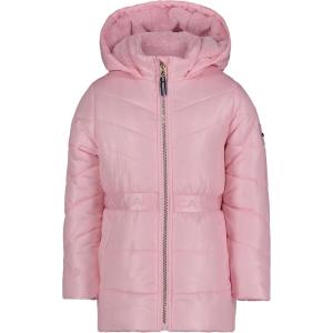 Nautica Girls’ Heavyweight Hooded Winter Puffer Coat With Full Length Zipper(Pink Sparkle)