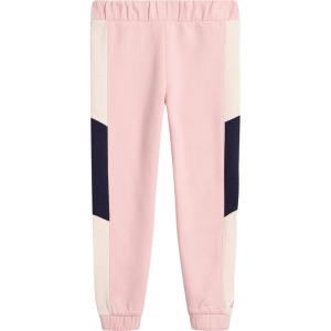 Nautica Girls’ Logo Sweatpants, Fleece Joggers with Ribbed Cuffs & Functional Side Pockets(Coral Blush)