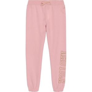Nautica Girls’ Logo Sweatpants, Fleece Joggers with Ribbed Cuffs & Functional Side Pockets(Pink Glitter Art)