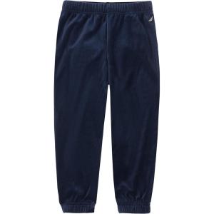 Nautica Girls’ Logo Sweatpants, Fleece Joggers with Ribbed Cuffs & Functional Side Pockets(Velour Peacoat)
