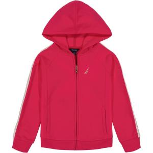 Nautica Girls’ Logo Sweatshirt, Fleece Hoodie With Full-zip Front & Pockets(Beetroot Purple)