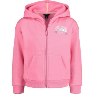 Nautica Girls’ Logo Sweatshirt, Fleece Hoodie With Full-zip Front & Pockets(Pink Sunset)