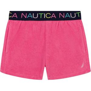 Nautica Girls’ Pull-on Shorts with Logo Elastic Waistband(Pink)