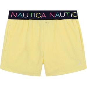 Nautica Girls’ Pull-on Shorts with Logo Elastic Waistband(Yellow)