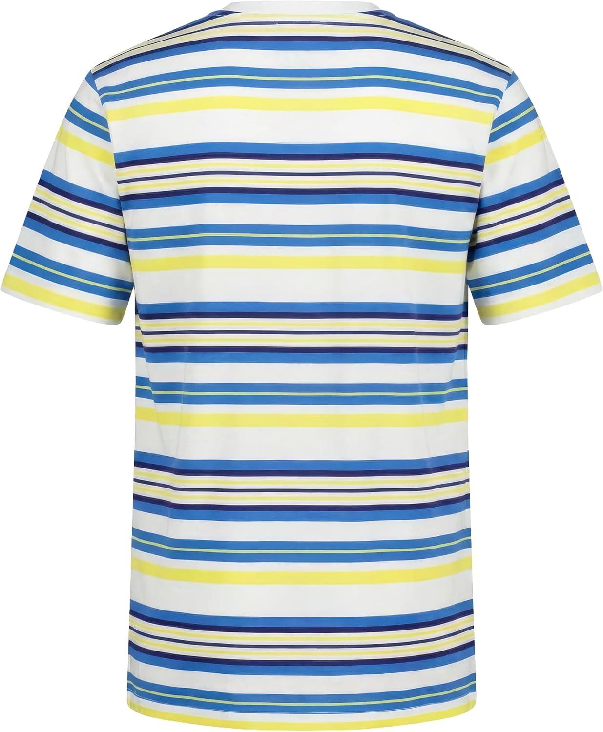 imageNautica Boys Short Sleeve Fashion Crew Neck TShirt Soft Comfortable Relaxed FitClear Skies Bright Stripe