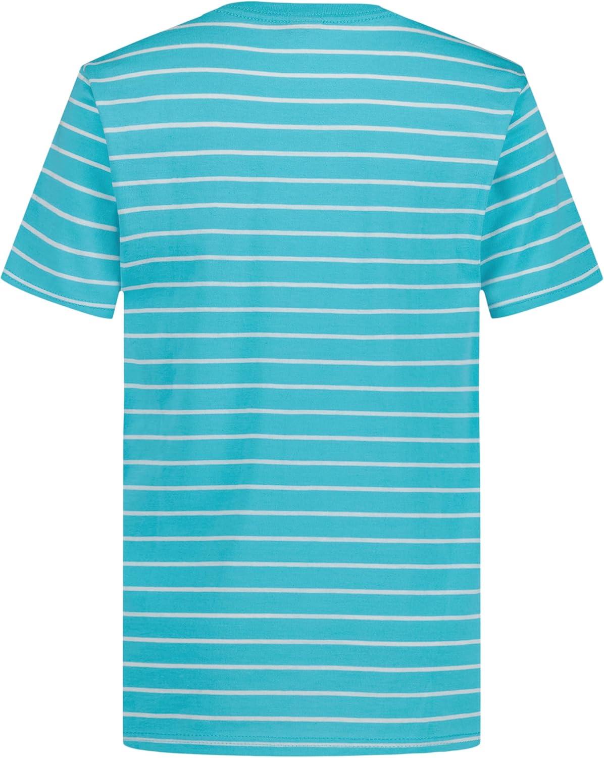 imageNautica Boys Short Sleeve Fashion Crew Neck TShirt Soft Comfortable Relaxed FitCuracao Classic Stripe
