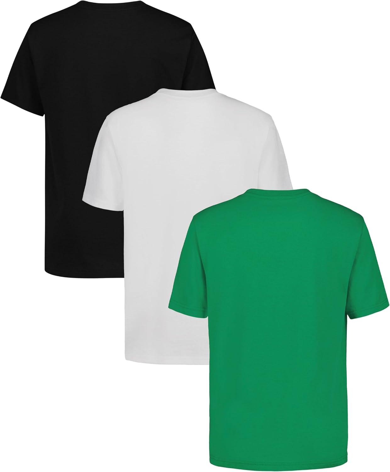 imageNautica Boys Short Sleeve Solid Crew Neck TShirt Multipack Soft Comfortable Relaxed FitJelly BeanWhiteBlack
