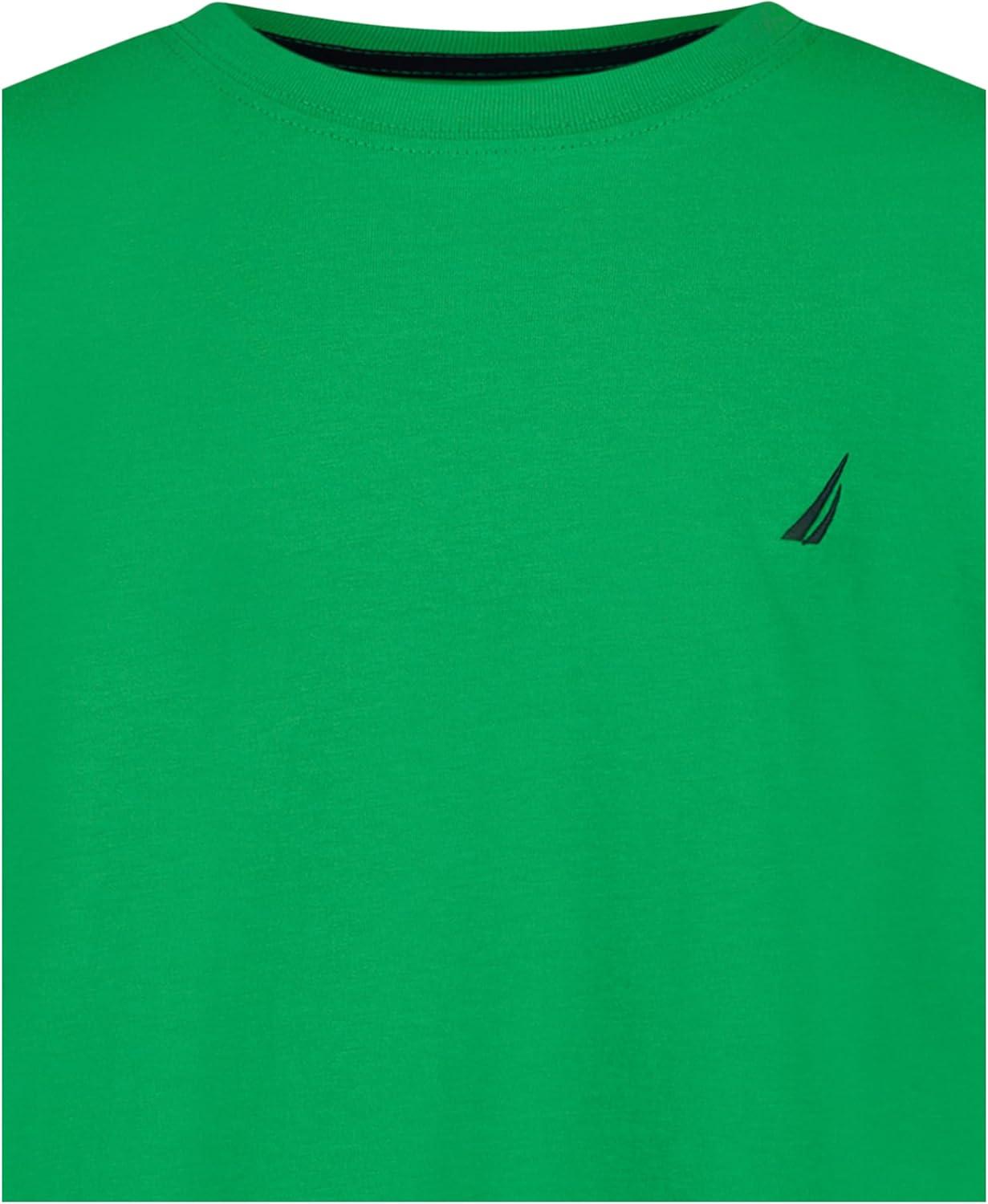 imageNautica Boys Short Sleeve Solid Crew Neck TShirt Soft Comfortable Relaxed FitBright Green