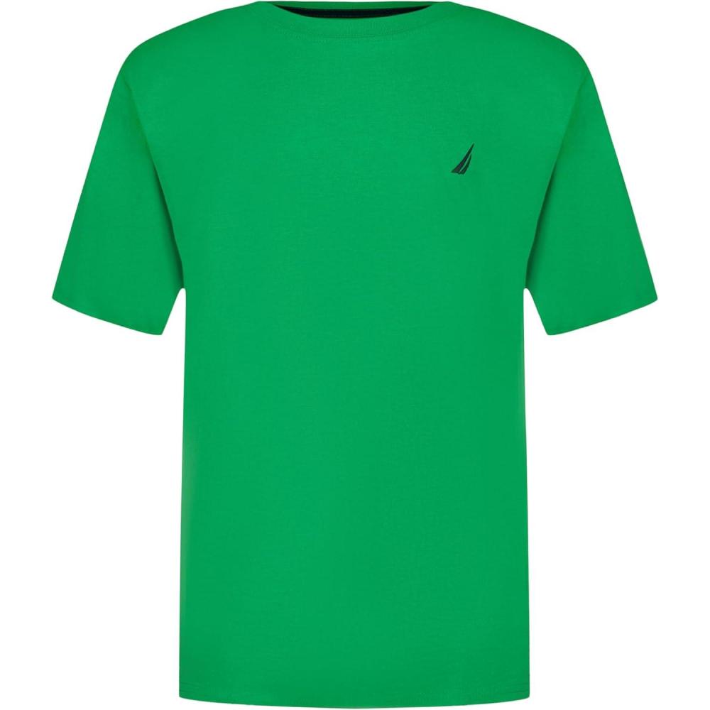 imageNautica Boys Short Sleeve Solid Crew Neck TShirt Soft Comfortable Relaxed FitBright Green