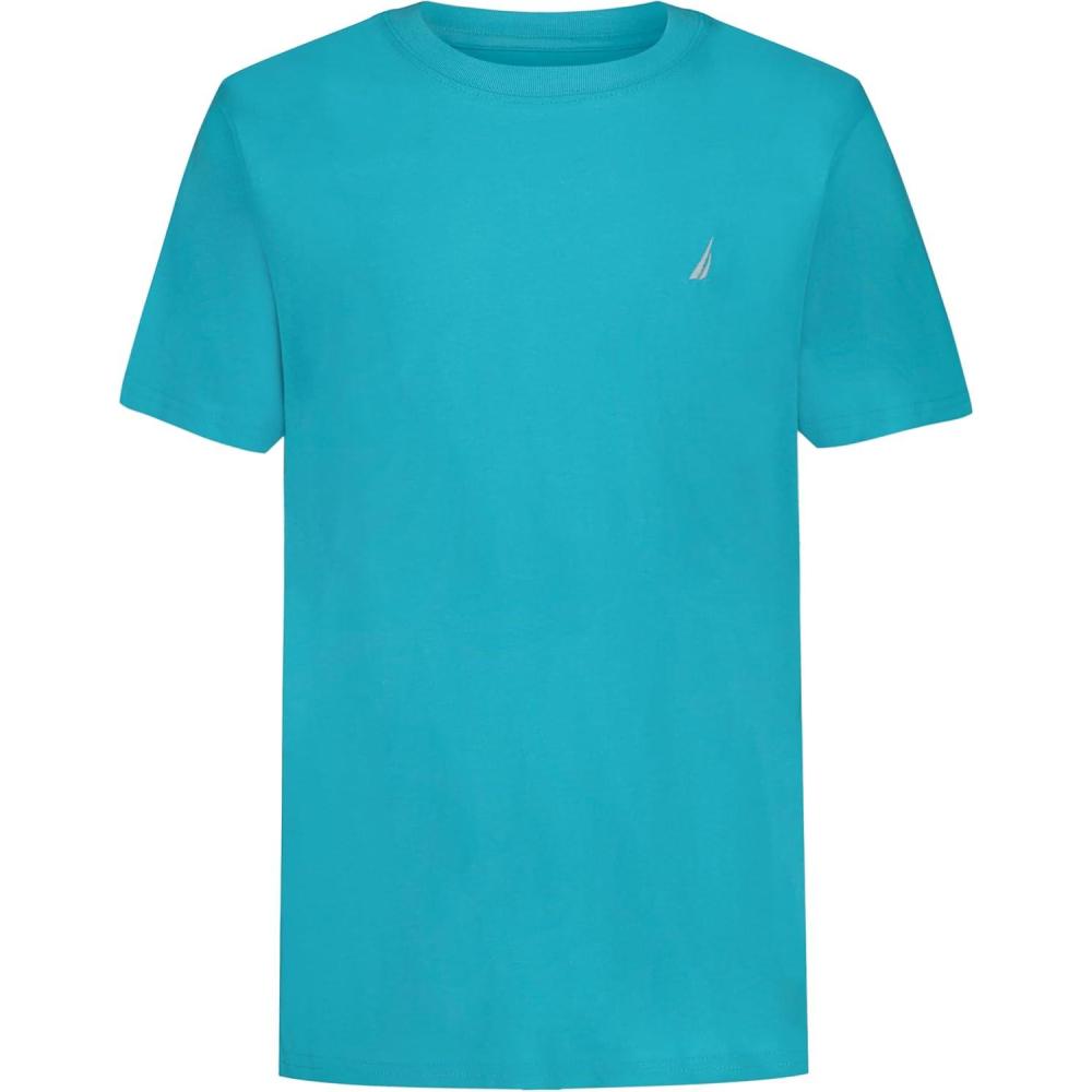 imageNautica Boys Short Sleeve Solid Crew Neck TShirt Soft Comfortable Relaxed FitCuracao