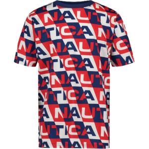 Nautica Boys’ Short Sleeve Fashion Crew Neck T-Shirt, Soft, Comfortable, Relaxed Fit(Block Aop Ski Patrol)