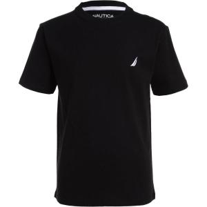 Nautica Boys’ Short Sleeve Solid Crew Neck T-Shirt, Soft, Comfortable, Relaxed Fit(Black)