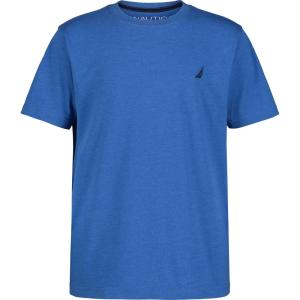 Nautica Boys’ Short Sleeve Solid Crew Neck T-Shirt, Soft, Comfortable, Relaxed Fit(Blue Heather)