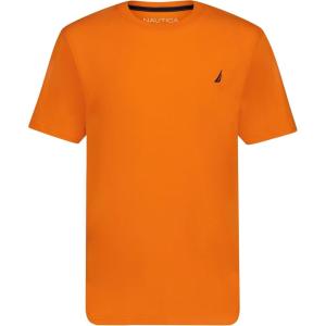 Nautica Boys’ Short Sleeve Solid Crew Neck T-Shirt, Soft, Comfortable, Relaxed Fit(Persimmon)