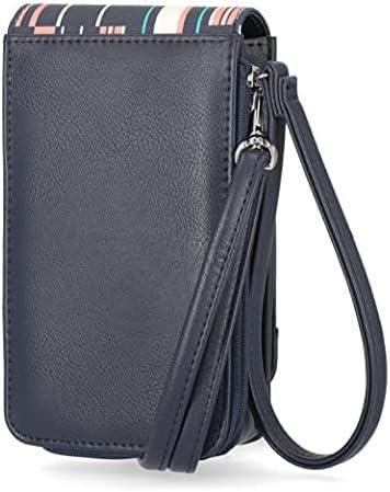 imageNautica Catalina RFID Womens Crossbody Bag Vegan Leather Compact Cell Phone Shoulder Travel Purse HolderRibbon Stripe