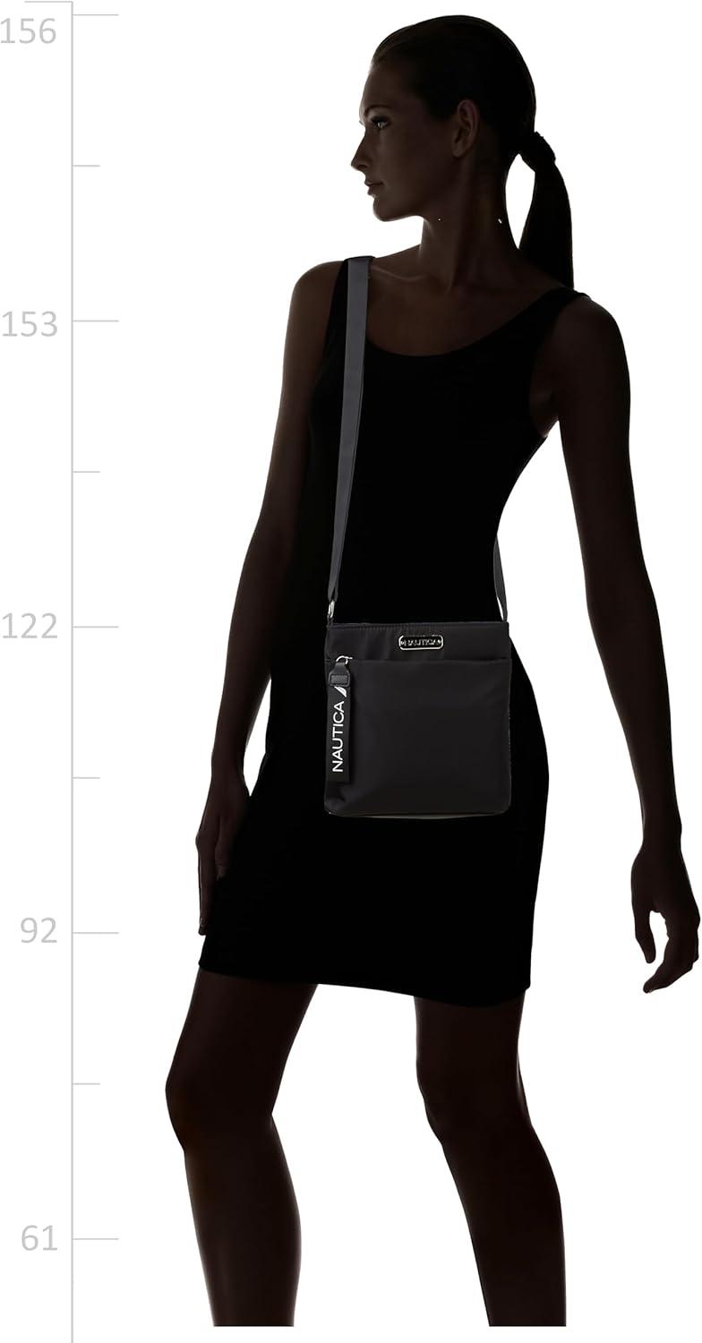 imageNautica Diver Nylon Small Womens Crossbody Bag Purse with Adjustable Shoulder StrapBlack