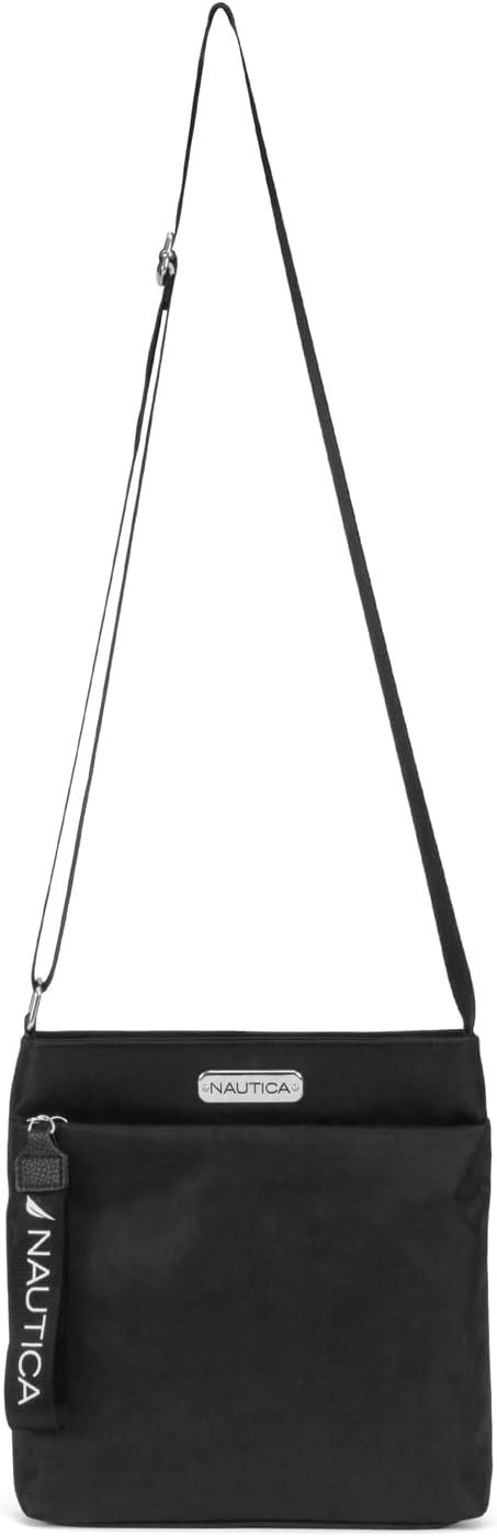 imageNautica Diver Nylon Small Womens Crossbody Bag Purse with Adjustable Shoulder StrapBlack