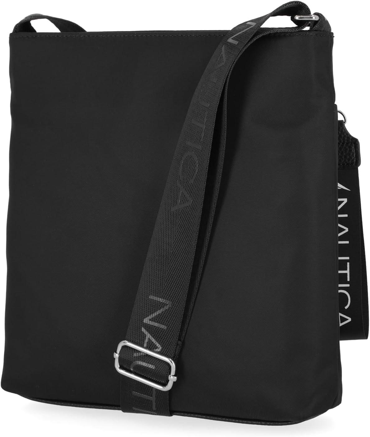 imageNautica Diver Nylon Small Womens Crossbody Bag Purse with Adjustable Shoulder StrapBlack Enamel