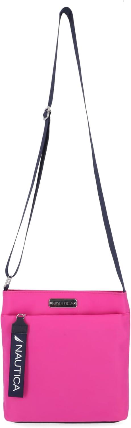 imageNautica Diver Nylon Small Womens Crossbody Bag Purse with Adjustable Shoulder StrapHot Pink