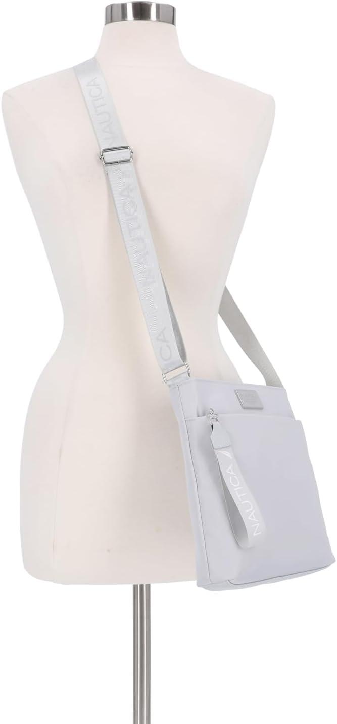 imageNautica Diver Nylon Small Womens Crossbody Bag Purse with Adjustable Shoulder StrapIce Grey