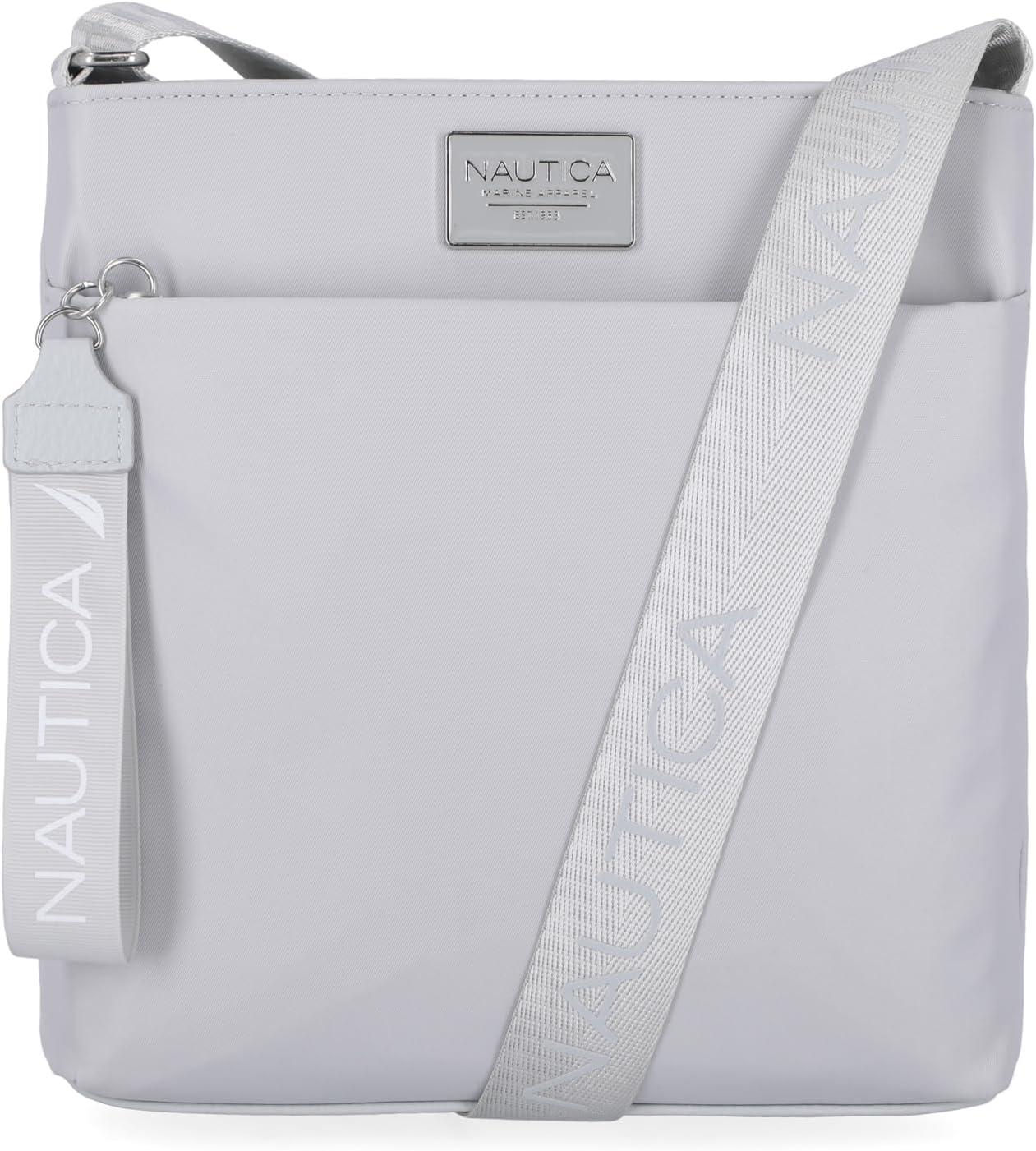 imageNautica Diver Nylon Small Womens Crossbody Bag Purse with Adjustable Shoulder StrapIce Grey