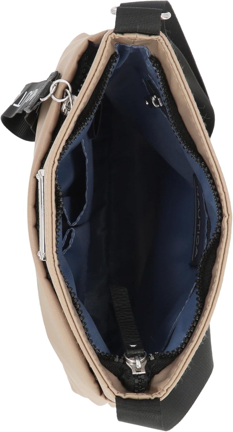 imageNautica Diver Nylon Small Womens Crossbody Bag Purse with Adjustable Shoulder StrapKhaki