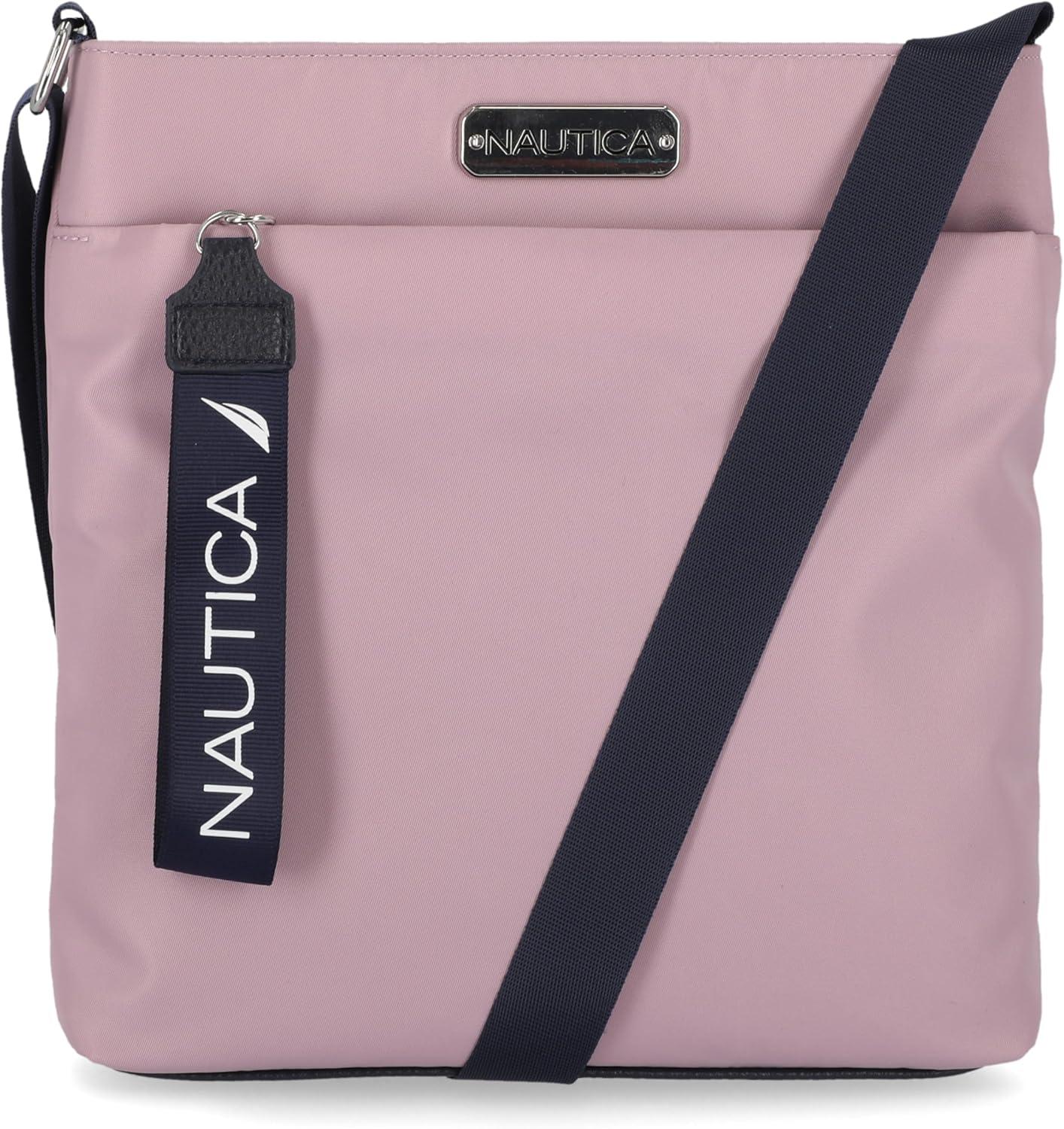 imageNautica Diver Nylon Small Womens Crossbody Bag Purse with Adjustable Shoulder StrapLilac Rose