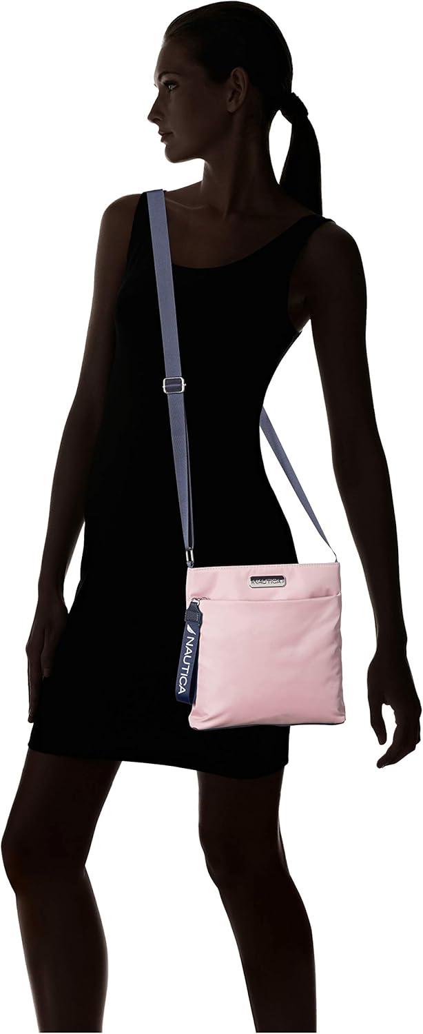 imageNautica Diver Nylon Small Womens Crossbody Bag Purse with Adjustable Shoulder StrapLilac Rose