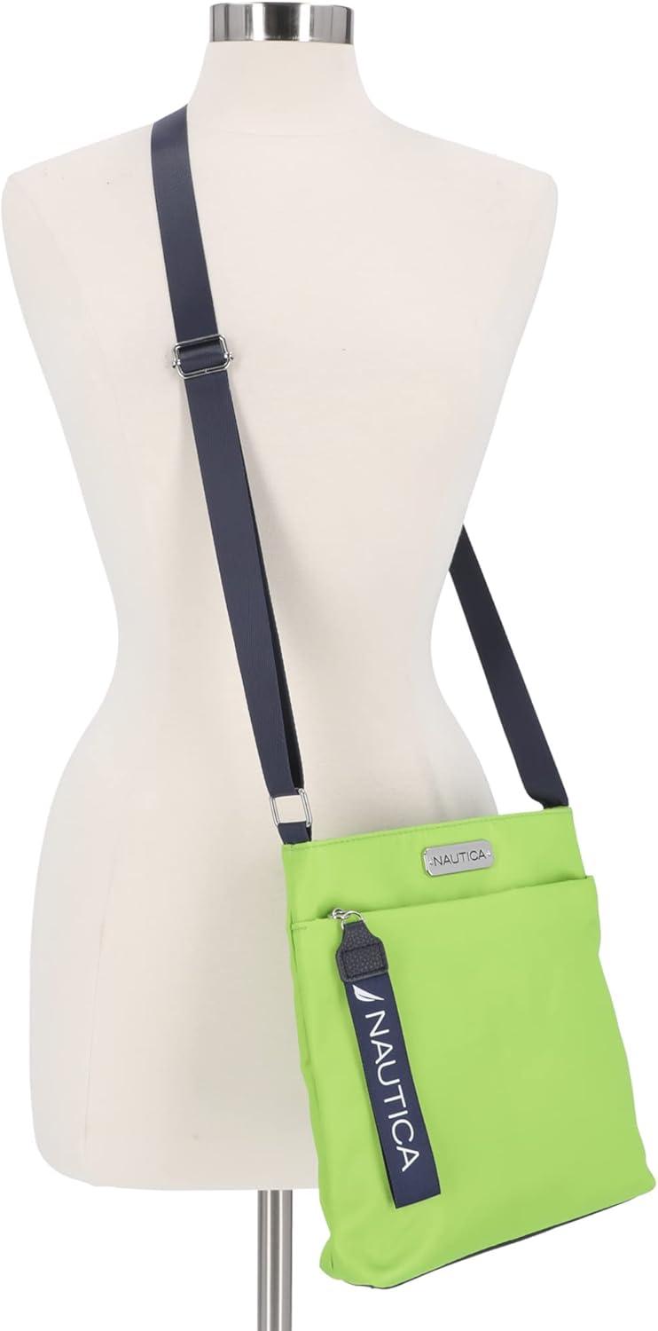 imageNautica Diver Nylon Small Womens Crossbody Bag Purse with Adjustable Shoulder StrapLime