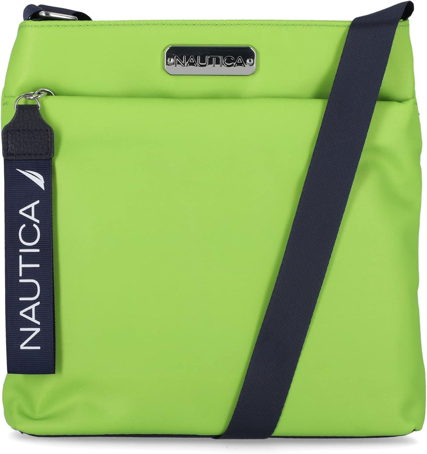imageNautica Diver Nylon Small Womens Crossbody Bag Purse with Adjustable Shoulder StrapLime