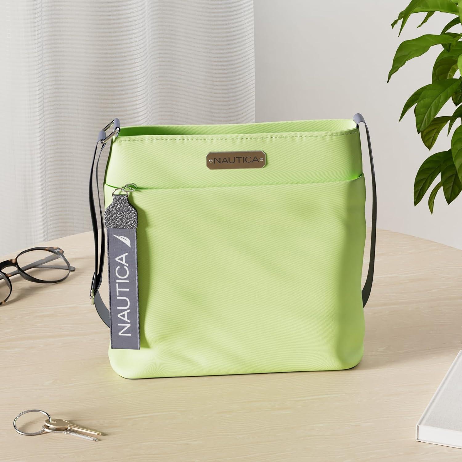 imageNautica Diver Nylon Small Womens Crossbody Bag Purse with Adjustable Shoulder StrapLime