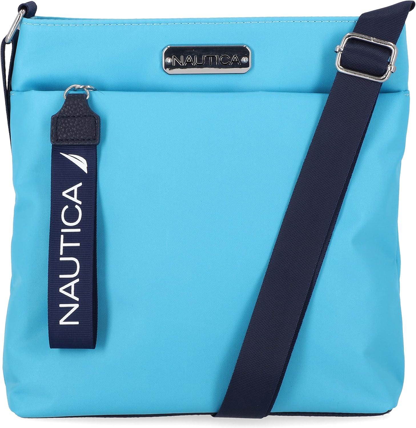 imageNautica Diver Nylon Small Womens Crossbody Bag Purse with Adjustable Shoulder StrapScuba Blue