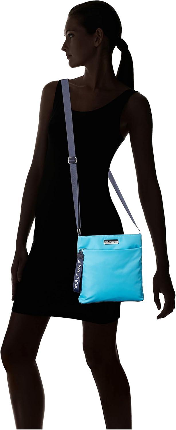 imageNautica Diver Nylon Small Womens Crossbody Bag Purse with Adjustable Shoulder StrapScuba Blue