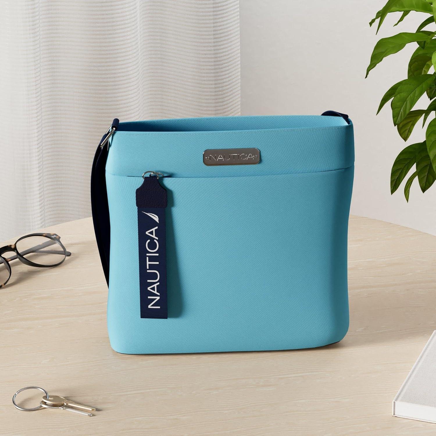 imageNautica Diver Nylon Small Womens Crossbody Bag Purse with Adjustable Shoulder StrapScuba Blue